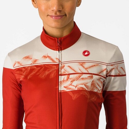 CASTELLI ( カステリ ) 長袖ジャージ UNLIMITED W THERMAL 2 JERSEY ( アンリミテッド ウィメンズ サーマル 2 ジャージ ) レッドオークル/シルバームーン S レディース