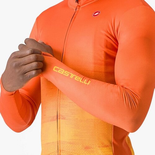 CASTELLI ( カステリ ) 長袖ジャージ UNLIMITED THERMAL JERSEY ( アンリミテッド サーマル ジャージ ) オレンジラスト/ゴールデンロッド M