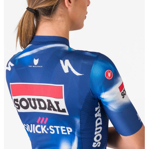 CASTELLI ( カステリ ) 半袖ジャージ COMPETIZIONE 3 W JERSEY ( コンペティツィオーネ 3 ウィメンズ ジャージ ) ブルー/レッド ( クイックステップ ) XS レディース