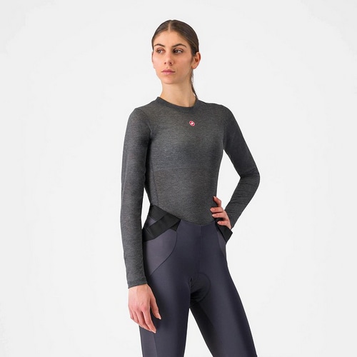 CASTELLI ( カステリ ) 長袖インナー MEDIO BASE LAYER W LONG SLEEVE ( メディオ ベースレイヤー W ロングスリーブ ) 006 メランジ グレー XS レディース