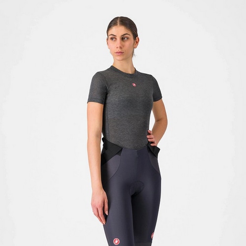CASTELLI ( カステリ ) 半袖インナー MEDIO BASE LAYER W SHORT SLEEVE ( メディオ ベースレイヤー W ショートスリーブ ) 006 メランジ グレー XS レディース