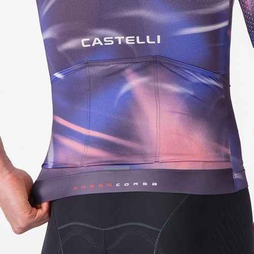 CASTELLI ( カステリ ) 半袖ジャージ AERO RACE 8S JERSEY ( エアロ レース 8S ジャージ ) ナイトシェイド/ローザジロ L