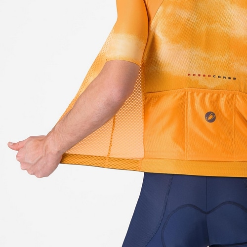 CASTELLI ( カステリ ) 半袖ジャージ CLIMBER'S A/C JERSEY ( クライマーズ A/C ジャージ ) ビビッドオレンジ/スモーキーグレー M