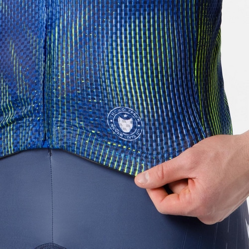 CASTELLI ( カステリ ) 半袖ジャージ CLIMBER'S A/C JERSEY ( クライマーズ A/C ジャージ ) ブルー/エレクトリックライム XS