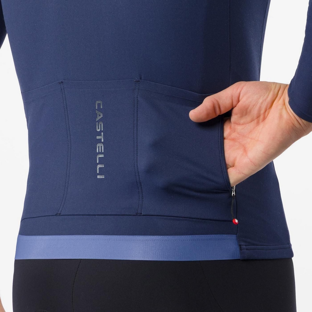 CASTELLI ( カステリ ) 長袖ジャージ THERMOWOVEN LS JERSEY ( サーモウーブン LS ジャージ ) ベルジャンブルー M