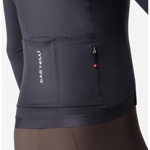 CASTELLI ( カステリ ) 長袖ジャージ ESPRESSO THERMAL 2 JERSEY ( エスプレッソ サーマル 2 ジャージ ) ブラック/ホワイト M