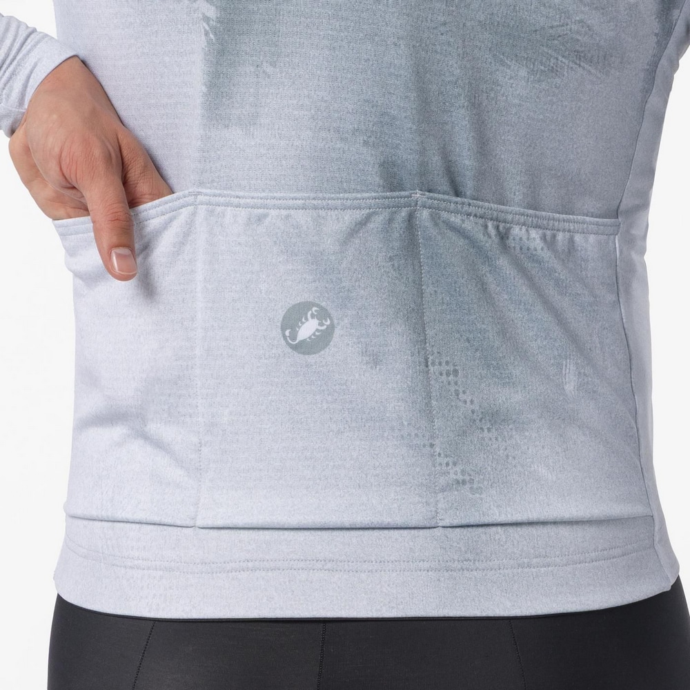 CASTELLI ( カステリ ) 長袖ジャージ NEBULA THERMAL LS JERSEY ( ネビュラ サーマル LS ジャージ ) シルバーグレー/ニッケルグレー M