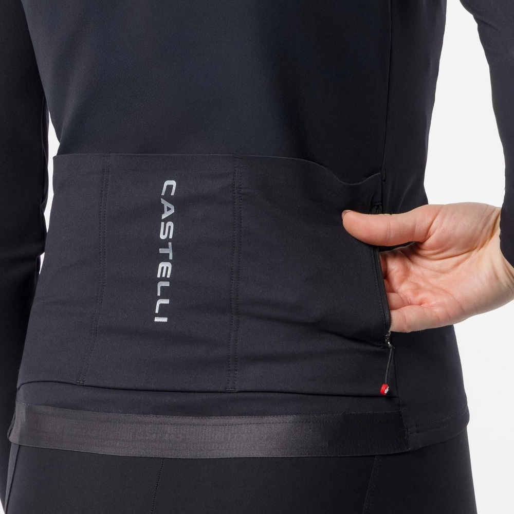 CASTELLI ( カステリ ) 長袖ジャージ THERMOWOVEN W LS JERSEY ( サーモウーブン W LS ジャージ ) ブラック S レディース