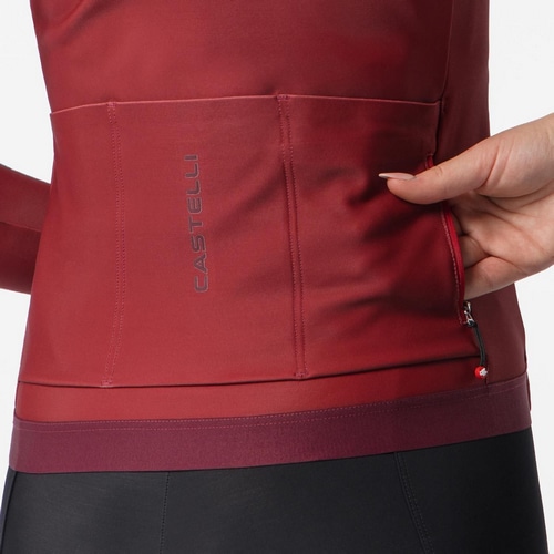 CASTELLI ( カステリ ) 長袖ジャージ ESPRESSO THERMAL 2 W JERSEY ( エスプレッソ サーマル 2 ウィメンズ ジャージ ) ガーネット S レディース
