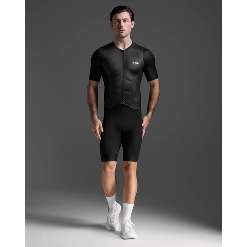 2XU ( �c�[�^�C���Y���[ ) �g���C�X�[�c AERO HEX SLEEVED TRISUIT ( �G�A�� �w�b�N�X �X���[�u �g���C�X�[�c ) �u���b�N/�z���C�g XS