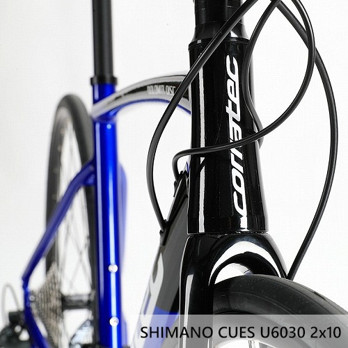 CORRATEC ( コラテック ) ロードバイク DOLOMITI DISC ( ドロミテ ディスク ) CUES U6030 2x10 / WH-RS171 ブラック/ブルー/ホワイト 42 (身長目安155cm前後)