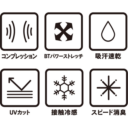おたふく手袋 長袖インナー JW-623 BT冷感・消臭パワーストレッチ 長袖クルーネックシャツ ブラック M