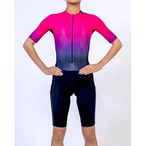 HUUB ( フーブ ) トライスーツ COLLECTIVE TRISUIT WMN ( コレクティブ トライスーツ ウィメンズ ) ブラック/レッドフェイド XS レディース