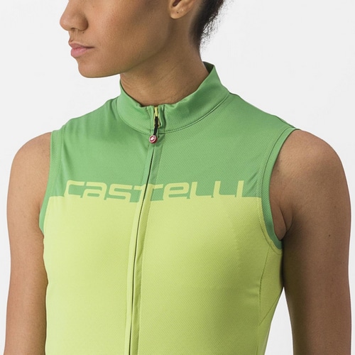 CASTELLI ( カステリ ) 半袖ジャージ VELOCISSIMA SLEEVELESS ( ヴェロチッシマ スリーブレス ) BRIGHT LIME / ABSINTHE ( ブライトライム / アブサン ) S