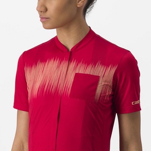 CASTELLI ( カステリ ) 半袖ジャージ UNLIMITED SENTIERO 2 JERSEY ( アンリミテッド センティエロ 2 ジャージ ) 611 ダーク レッド XL レディース