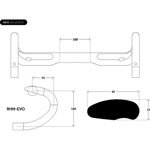 DEDA ( デダ ) ロードバイク用ハンドルバー(ドロップハンドルバー) ZERO 2 DCR ( ゼロ2 DCR ) ブラック 31.7/360mm