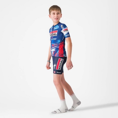 CASTELLI ( カステリ ) 半袖ジャージ AERO KID JERSEY ( エアロ キッズ ジャージ ) ブルー/レッド ( クイックステップ ) 4A