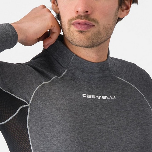 CASTELLI ( カステリ ) 長袖インナー FLANDERS 2 LONG SLEEVE ( フランドルス 2 ロングスリーブ ) 008 グレー M