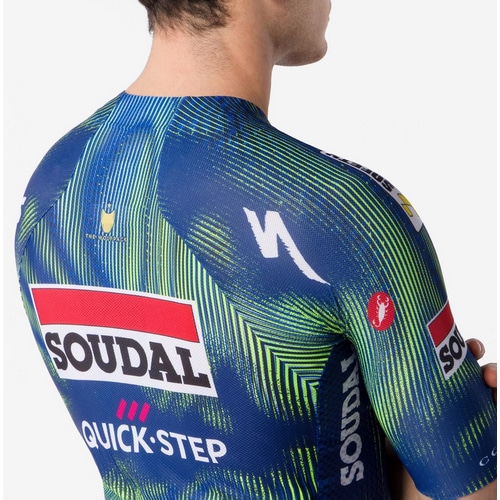CASTELLI ( カステリ ) 半袖ジャージ CLIMBER'S A/C JERSEY ( クライマーズ A/C ジャージ ) ブルー/エレクトリックライム XS