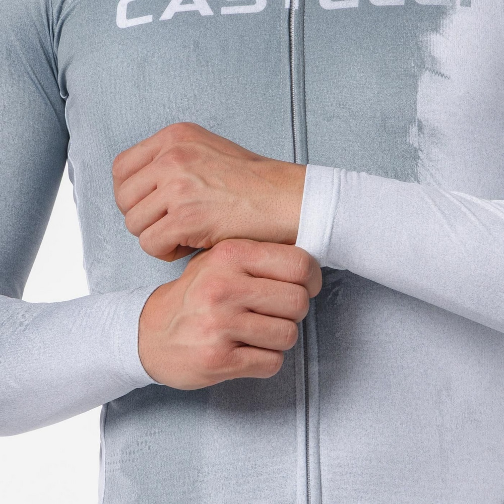 CASTELLI ( カステリ ) 長袖ジャージ NEBULA THERMAL LS JERSEY ( ネビュラ サーマル LS ジャージ ) シルバーグレー/ニッケルグレー M
