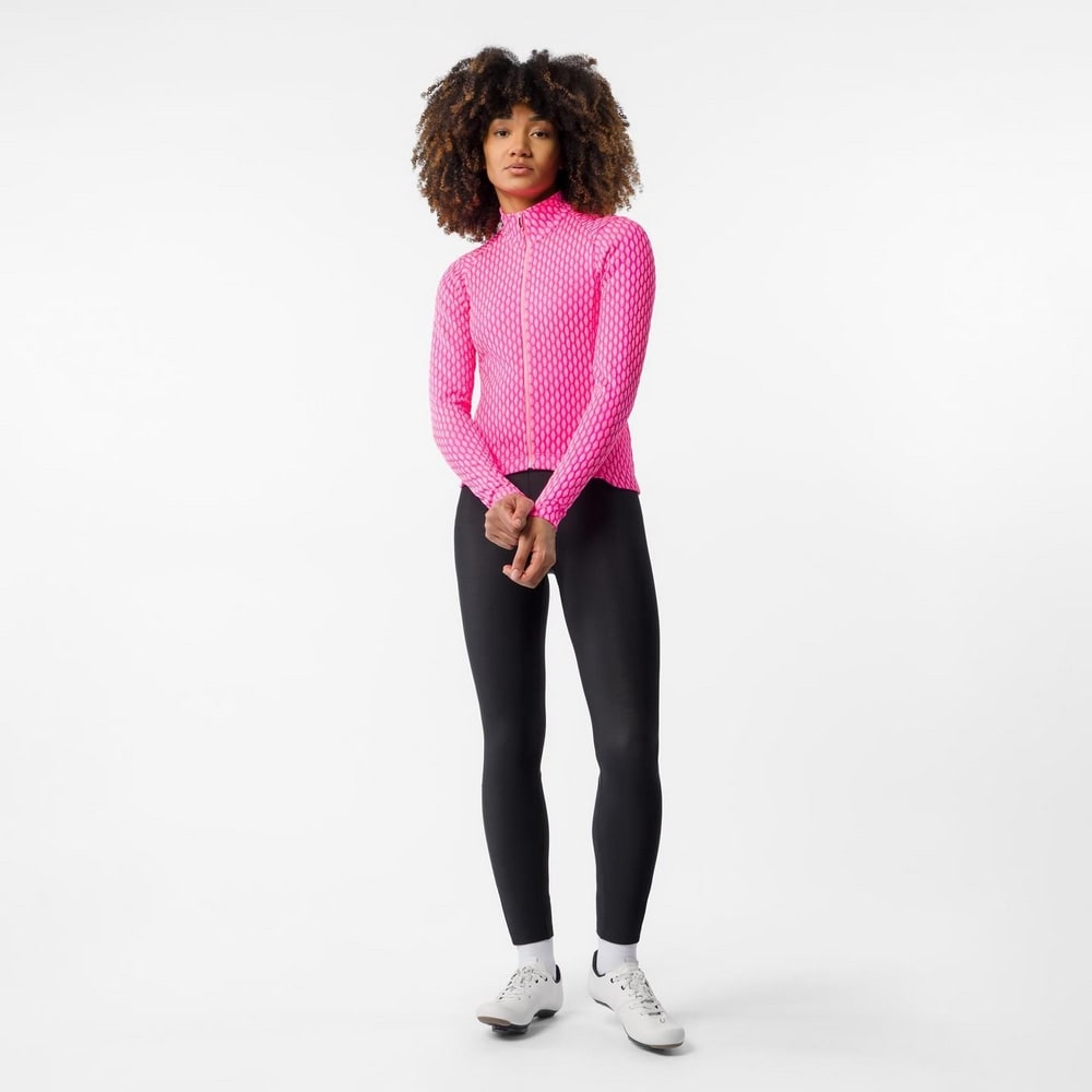 CASTELLI ( カステリ ) 長袖ジャージ VENTRA THERMAL JERSEY ( ベントラ サーマル ジャージ ) ピンクフルオ S レディース