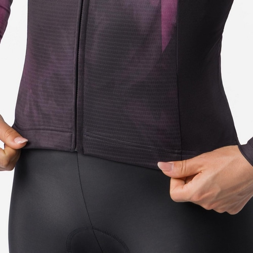 CASTELLI ( カステリ ) 長袖ジャージ PRISMATIC THERMAL LS JERSEY ( プリズマティック サーマル ロングスリーブジャージ ) ブラック/ディープボルドー S レディース