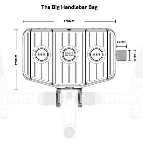 ROUTE WERKS ( ルートワークス ) フロントバッグ/ハンドルバッグ THE BIG HANDLEBAR BAG ( ビッグ ハンドルバーバッグ ) ブラック