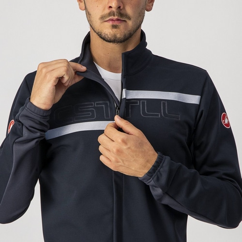CASTELLI ( カステリ ) ジャケット TRANSITION 2 JKT 越谷店アウトレット特価品 ( トランジション2 ジャケット ) ライトブラック/ダークグレーシルバーリフレックス M