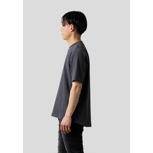 Nari-Furi ( ナリフリ ) Tシャツ・カジュアルウェア マルチワッフルクルーネックTシャツ チャコール M