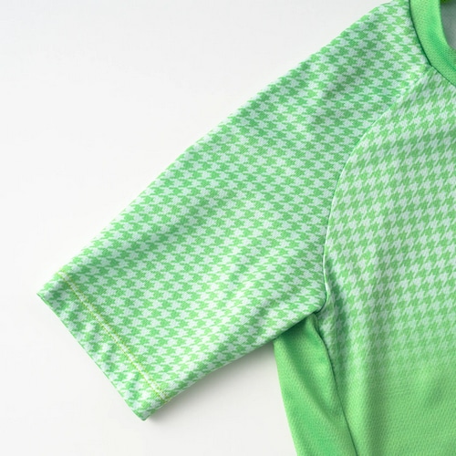 KAPELMUUR ( カペルミュール ) 半袖ジャージ レディース プリント半袖ジャージ マイクロ千鳥 ライトグリーン 38