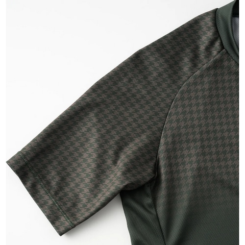 KAPELMUUR ( カペルミュール ) 半袖ジャージ レディース プリント半袖ジャージ マイクロ千鳥 ダークグリーン 36