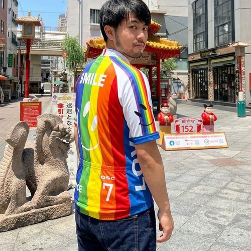 7-ITA ( セブンアイティエー ) 半袖ジャージ RAINBOW SMILE JERSEY ( レインボー スマイル ジャージ ) オフホワイト M