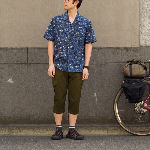 rin project ( リンプロジェクト ) Tシャツ・カジュアルウェア サイクリストアロハ バーガー ネイビー M