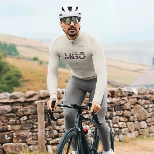 MBO ( �G���r�[�I�[ ) �����W���[�W C162 MEN'S LONG SLEEVE THERMAL JERSEY ( �����Y �����O�X���[�u �T�[�}���W���[�W ) ���C�g�x�[�W��/�O���[ M