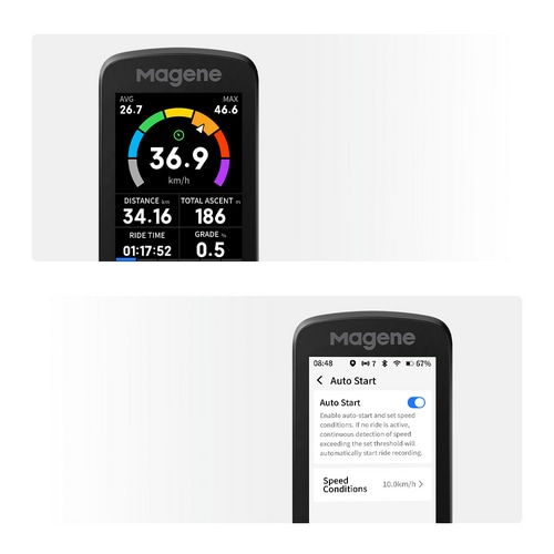 MAGENE ( マージーン ) サイクルコンピューター 本体 C606 V2 スマートGPSバイクコンピュータ ブラック