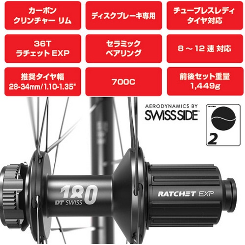 DT SWISS ( ディーティースイス ) ロードバイク用ホイール(ディスクブレーキ用) ERC 1100 DICUT 45 ( ERC 1100 ダイカット 45 ) リア シマノフリー (22x622)［対応タイヤ幅目安:28-34mm]