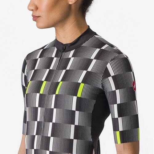 CASTELLI ( カステリ ) 半袖ジャージ DIMENSIONE JERSEY ( ディメンション ジャージ ) ブラック/ホワイト-エレクトリックライム S レディース