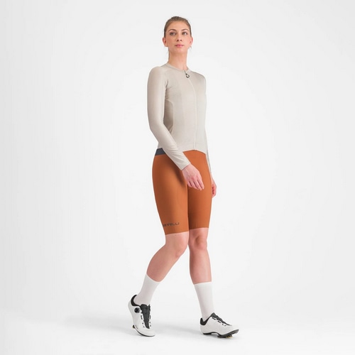 CASTELLI ( カステリ ) 長袖ジャージ ESPRESSO W LONG SLEEVE JERSEY ( エスプレッソ ウィメンズ ロングスリーブジャージ ) シルバームーン/ダークグレー S レディース