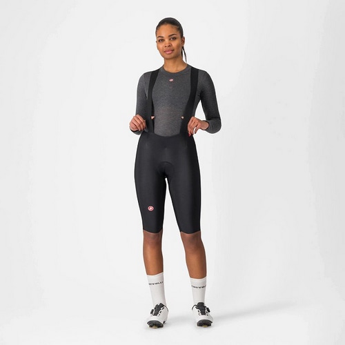 CASTELLI ( カステリ ) ビブショーツ OMLOOP THERMAL W DT BIBSHORT ( オムループ サーマル W DT ビブショーツ ) 010 ブラック S レディース