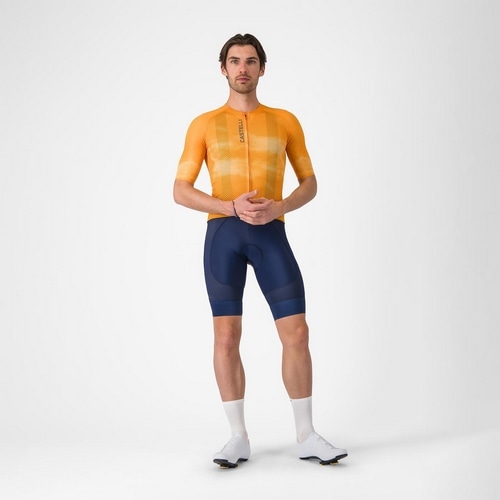 CASTELLI ( カステリ ) 半袖ジャージ CLIMBER'S A/C JERSEY ( クライマーズ A/C ジャージ ) ビビッドオレンジ/スモーキーグレー M