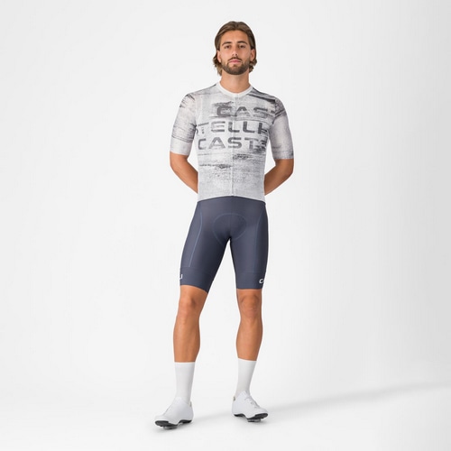 CASTELLI ( �J�X�e�� ) �����W���[�W STRATUS LOGO JERSEY ( �X�g���^�X ���S �W���[�W ) �z���C�g/�X���[�L�[�O���[ S