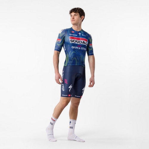 CASTELLI ( カステリ ) 半袖ジャージ CLIMBER'S A/C JERSEY ( クライマーズ A/C ジャージ ) ブルー/エレクトリックライム XS