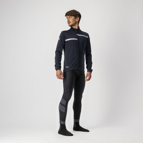 CASTELLI ( カステリ ) ジャケット TRANSITION 2 JKT 越谷店アウトレット特価品 ( トランジション2 ジャケット ) ライトブラック/ダークグレーシルバーリフレックス M