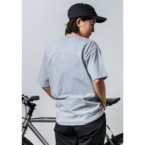 Nari-Furi ( ナリフリ ) Tシャツ・カジュアルウェア narifuri × TAION パッカブルTシャツ ヘザーライトグレー L