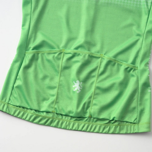 KAPELMUUR ( カペルミュール ) 半袖ジャージ レディース プリント半袖ジャージ マイクロ千鳥 ライトグリーン 38