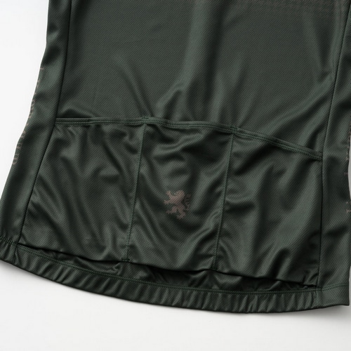 KAPELMUUR ( カペルミュール ) 半袖ジャージ レディース プリント半袖ジャージ マイクロ千鳥 ダークグリーン 36