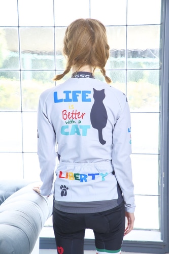 7-ITA ( セブンアイティエー ) 長袖ジャージ LIBERTY CAT LADY LS JERSEY ( リバティー キャット レディー ロングスリーブ ジャージ ) グレー XS レディース