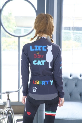 7-ITA ( セブンアイティエー ) 長袖ジャージ 【オンライン専売】 LIBERTY CAT LADY LS JERSEY ( リバティー キャット レディー ロングスリーブ ジャージ ) グラファイト S レディース