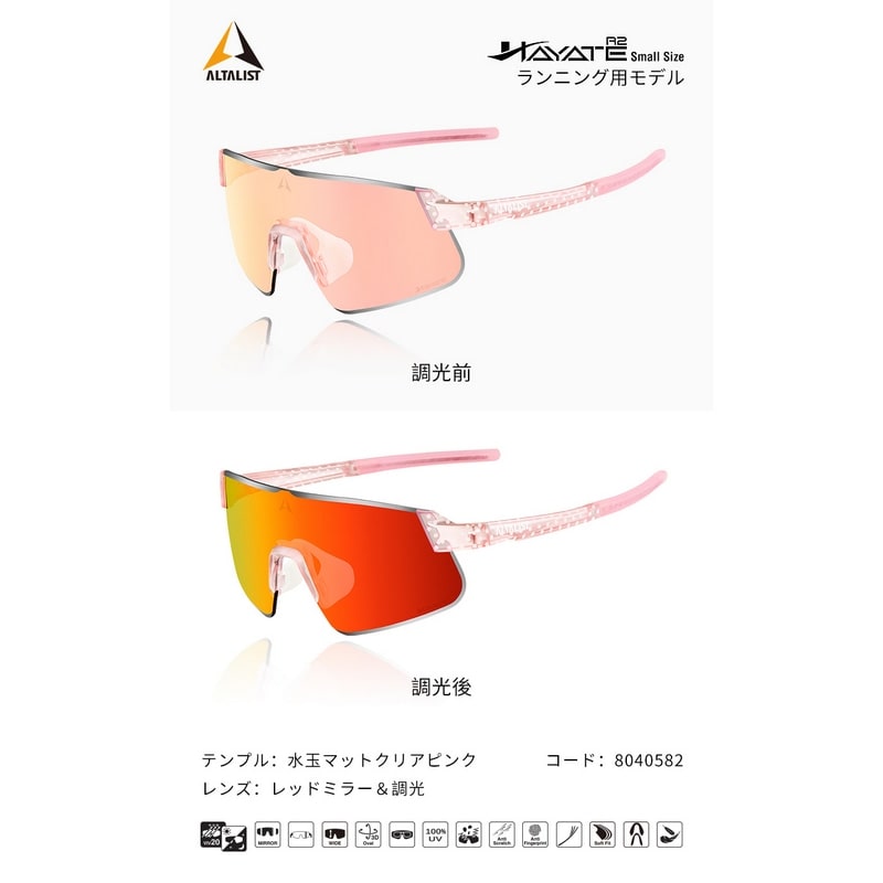 ALTALIST ( アルタリスト ) サングラス HAYATE R2 SMALL SIZE ( ハヤテ アールツー スモール サイズ ) ポルカドットマットクリアピンク ( レッドミラー/VIV20調光 )