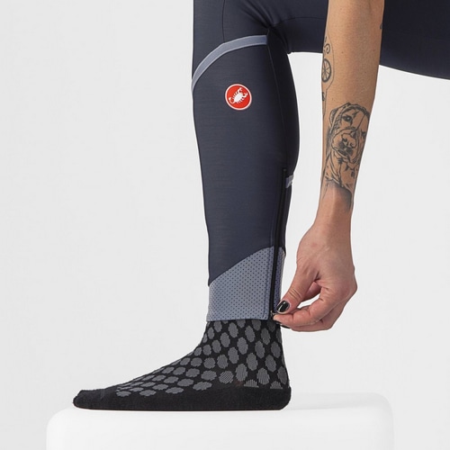 CASTELLI ( カステリ ) ビブタイツ VELOCISSIMA DT BIBTIGHT ( ヴェロチッシマ DT ビブタイツ ) ブルー/シルバーリフレックス S レディース